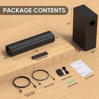 Sound Bars for Smart TV with Wired Subwoofer, 2.1 Deep Bass Small Soundbar Home Theater Surround System Speaker with 4 Inch Subwoofer, Bluetooth/Optical/AUX Connection, Compact Soundbar for TV - Image 6
