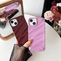 Caseative for iPhone 14 Case,Water Ripple Pattern Curly Wave Shape Soft Phone Case (Wine Red) - Image 3