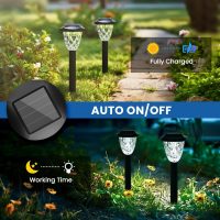 GIGALUMI 8 Pack Solar Lights Outdoor, Solar Pathway Lights with Great Pattern, Waterproof Auto On/Off Solar Powered Light for Outside Yard Garden Walkway Driveway Lawn Pathway - Image 6