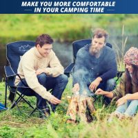 2PCS Mesh Folding Camping Chairs, Oversized Portable Outdoor Chairs, Weight Capacity 325 lbs with Cup Holder, Storage Pocket, Carry Bag Blue - Image 2