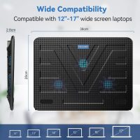 TECKNET Laptop Cooling Pad, Portable Slim Quiet USB Powered Laptop Notebook Cooler Cooling Pad Stand Chill Mat with 3 Blue LED Fans, Fits 12-17 Inches (Black) - Image 6