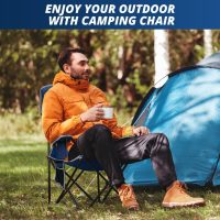 2PCS Mesh Folding Camping Chairs, Oversized Portable Outdoor Chairs, Weight Capacity 325 lbs with Cup Holder, Storage Pocket, Carry Bag Blue - Image 4