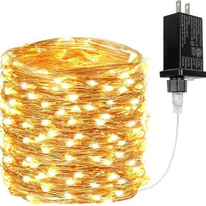 66Ft 200 LED Fairy Lights Plug in, Waterproof String Lights Outdoor & Indoor 8 Modes Christmas Light Bedroom Decor, Timer Twinkle Lights for Girl's Room Garden Party Christmas Decorations (Warm White)