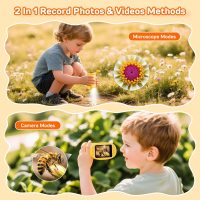 Kids Microscope Handheld, Digital Microscope for Kids with 2" Screen, Pocket Microscope Magnifying Glass for Kids, Portable STEM Toys for Age 5-7 8-13, Photo & Video Edu Gift USB Rechargeable – Orange - Image 5