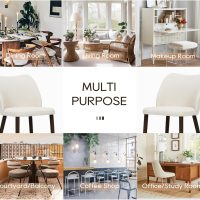 COLAMY Upholstered Dining Chairs Set of 4, Modern Fabric Dining Room Kitchen Side Chair with Padded Seat and Wood Legs for Restaurant/Cafe, Beige - Image 6