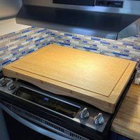 Stove Cover Board for Gas Stovetop - Raised Cutting Board with Legs and Juice Grooves, Adjustable Noodle Board Stove Cover for RV Stove Top (29.52"x21.65") - Image 2
