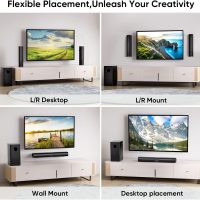 Saiyin Sound Bars for Smart TV with Subwoofer, Soundbar with Optical/ARC/AUX and Bluetooth 5.3 Inputs, Surround Sound System with 5.25 Inches Woofer,Treble and Bass Adjustable - Image 2
