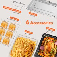 Kitchen in the box 32QT Extra Large Air Fryer Toaster Oven Combo, 21-in-1 Countertop Convection Toaster Oven with Rotisserie and Dehydrate, 6 Accessories, 1800W Dual Cook Preset (Black) - Image 8