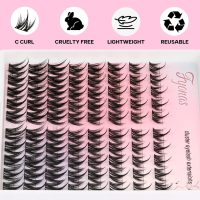 Lash Clusters Manga Eyelash Clusters Spiky Cluster Eyelash Extensions 80Pcs C Curl Individual Lashes Volume Anime Lash Clusters with Thin Band Cosplay Lashes DIY at Home (Cutey) - Image 3