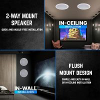 Home Theater System Kit 2000 Watts Bluetooth Amplifier with 6 Qty 6.5" 200 Watts in-Wall in-Ceiling Speakers & 16 Gauge 250 ft. Speaker Wire by Technical Pro - Image 9
