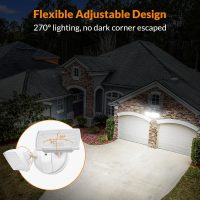 LEPOWER 3000LM Flood Light Outdoor, Switch Controlled LED Security Light, 28W Exterior Lights with 2 Adjustable Heads, IP65 Waterproof, 5500K Wall Mount Exterior LED Flood Light for Garage, Yard White - Image 4