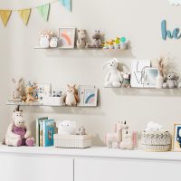 upsimples 6 Pack Acrylic Shelves for Wall Storage, 15" x 4“ Floating Bookshelves for Kids, Display Shelf Organizer for Bathroom, Bedroom, Living Room, Kitchen, Room Decor, Clear - Image 5