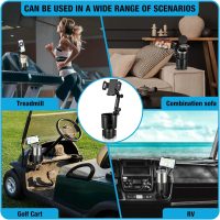 Cup Holder Phone Mount, 2 in 1 Cup Holder Expander for Car Long Arm with 360°Rotation Cup Holder Cell Phone Holder for Car Compatible with All Smartphones - Image 6
