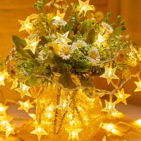 Minetom Star String Lights Battery Operated - 17 ft 50 LED Star Fairy String Lights with Timer, Waterproof for Indoor Bedroom Tent Loft Bed Patio Party Wedding Decor, Warm White - Image 9