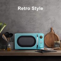 Galanz GLCMKA07BER-07 Retro Microwave Oven, LED Lighting, Pull Handle Design, Child Lock, Bebop Blue, 0.7 cu ft - Image 5