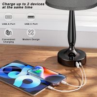 Kakanuo Touch Table Lamp for Bedroom, Small Bedside Lamp with USB C Charging Port, 3 Way Dimmable Touch Control Nightstand Lamp for Living Room and Office, LED Bulb Included - Image 4