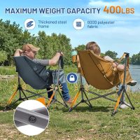 TIMBER RIDGE Hammock Camping Chair, Oversized Swinging Chair with Adjustable Back and Seat Height, Portable Folding Rocking Camping Chair for Outdoor Lawn, Backyard and Patio, Supports 400lbs - Image 4