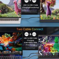 VILVA Portable-Monitor-for-Laptop - 15.6'' 1080P FHD IPS Display USB-C HDMI Portable Monitor for Laptop with Cover and Speakers External Monitor for Laptop/PC/Mac/Phone/Xbox Switch/PS4/ - Image 3