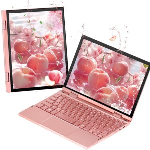 2-in-1 Mini Laptop: 10.95" 2K FHD IPS Touchscreen, In tel N95 CPU, 16GB DDR5 RAM, Ultra-Thin Metal Body, Win 11 PC, Full-Function Type-C, Cooling Fan, Fingerprint, Backlit Keyboard (16G+512G SSD)