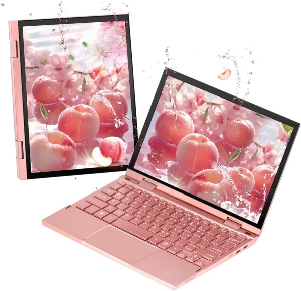 2-in-1 Mini Laptop: 10.95" 2K FHD IPS Touchscreen, In tel N95 CPU, 16GB DDR5 RAM, Ultra-Thin Metal Body, Win 11 PC, Full-Function Type-C, Cooling Fan, Fingerprint, Backlit Keyboard (16G+512G SSD)