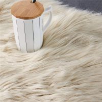EasyJoy Ultra Soft Fluffy/Fuzzy Shaggy Area Rug Faux Fur Chair Cover Seat Pad for Bedroom Floor Sofa Living Room (2 x 6 ft Sheepskin, Beige) - Image 4