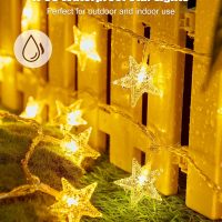 Minetom Star String Lights Battery Operated - 17 ft 50 LED Star Fairy String Lights with Timer, Waterproof for Indoor Bedroom Tent Loft Bed Patio Party Wedding Decor, Warm White - Image 8
