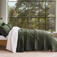 RECYCO Luxury Velvet Quilt Set King Size, Lightweight Velvet Comforter Set, Oversized Bedspread Coverlet Quilted Bedding Set, with 2 Matching Pillow Shams, for All Season, Olive Green - Image 2