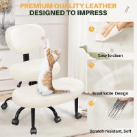 Primy Criss Cross Office Chair - ADHD Cross Legged Chair with Wheels - Adjustable Height Ergonomic Kneeling Desk Chairs for Meditation Yoga Home Office with Backrest, 360°Rotating Footrest -White - Image 7