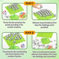 Panda Balance Game Toys,Balance Game Tree Two-Player Parent-Child Interactive Family Tabletop Puzzle Montessori Toy,Frogs Board for Kids and Adults (Panda) - Image 3