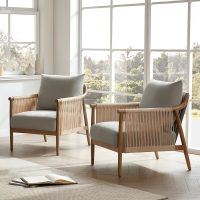 CHITA Braid Armchair, Modern Accent Chair for Living Room, Light Grey - Image 3