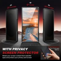TONGATE Magnetic for Samsung Galaxy S25 Ultra Case with Privacy Screen Protector, [Compatible with MagSafe][Camera Protective Cover][Military-Grade Protection] Ring Stand Phone Case S25 Ultra, Black - Image 3