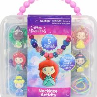 Disney Princess Necklace Activity Case – Jewelry Making Kit with Beads, Charms & Strings – Create Custom Princess Necklaces – Craft Gift for Girls Ages 3+ – Portable Storage Case Included - Image 2