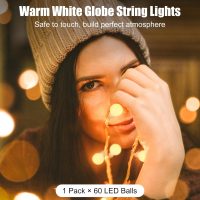 Minetom Battery Operated String Lights, 21FT 60 LED Globe Fairy Lights with Remote, Waterproof Twinkle Lights for Indoor Outdoor Bedroom Classroom Dorm Camping Canopy Wedding Xmas Decor, Warm White - Image 6