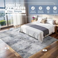 8x10 Area Rugs for Living Room Rug Washable: Abstract Large Rug for Dining Room Bedroom Carpet Non Slip 8 by 10 Indoor Modern Nursery Home Office Blue Grey - Image 2
