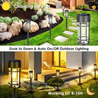 Solar Pathway Lights, 8 Pack LED Solar Lights Outdoor Waterproof, Glass Metal Garden Lighting for Yard Path Landscape Lawn Walkway Driveway, 3000K - Image 5