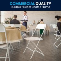 Flash Furniture Hercules Series Plastic Folding Chair - White - 4 Pack 650LB Weight Capacity Comfortable Event Chair-Lightweight Folding Chair - Image 8