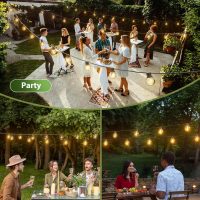 addlon 100FT Solar String Lights Outdoor with Remote, 54 LED Shatterproof Bulbs, Dimmable & Timable, 3 Light Modes, G40 Waterproof Solar String Lights for Outside Backyard Party Decor - Image 8