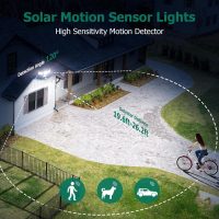 4500LM Solar Lights Outdoor, 4 Adjustable Heads Motion Sensor Lights, 3 Mode, 6500K, IP65 Waterproof Solar Security Wall Lights, Remote Control Flood Lights, Graden, Outside, Backyard, 2 Pack - Image 3