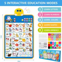 Electronic Alphabet Wall Chart, Talking ABC, 123s, Music Poster, Kids Learning Toys for Toddlers 1-3, Interactive Educational Toddler Toy, Birthday Gifts for Age 1 2 3 4 5 Year Old Boys Girls - Blue - Image 5