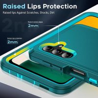 LeYi Compatible for Samsung Galaxy-A13-5G-Phone Case: Samsung A13 Phone Case with Tempered Glass Screen Protector, 3 in 1 Rugged Cover, Military Grade Shockproof Funda para Galaxy A 13 5G Case, Teal - Image 3