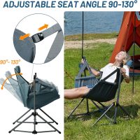 TIMBER RIDGE Hammock Camping Chair with Adjustable Backrest, Heavy Duty Folding Hammock Chair Supports 300lbs, Portable Hammock Chair for Camping, Travelling and Patio, Blue - Image 6