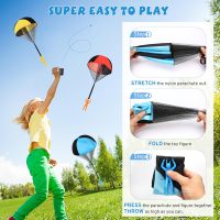 Parachute Toy for Kids, Outdoor Toys Flying Parachute Men, Inside & Outside Toys for or 3 4 5 6 7 8 9 10 11 12 Year Old, Thanksgiving Day for Boy Girl 4-8 Year Old, Unique Boys Party Favors - Image 5
