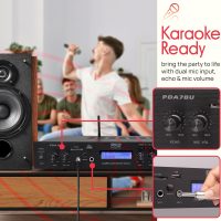 Pyle Bluetooth Home Theater Amplifier - 200 Watts into 5 Channels with Subwoofer Out, Wireless Streaming, USB/SD with MP3 player, RCA Input, FM Radio, LCD Display - PDA7BU - Image 6