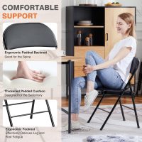 Sweetcrispy Folding Chair 12 Pack, Leather Padded Folding Chairs, Sturdy Metal Foldable Chairs, Easy to Use and Store, Outdoor and Indoor, for Home, Office, Party, Comfy - Image 4