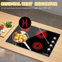 30 Inch Electric Cooktop, 4 Burner Built-in Electric Stove Top with 9 Power Levels, Knob Control, Auto shutdown and Residual Heat Warning, 7200W, 220-240V for Hard Wire - Image 6