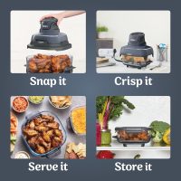 Ninja Crispi 4-in-1 Portable Glass Air Fryer Cooking System, 1500W, 4QT & 6-Cup TempWare Glass Containers with Storage Lids, Microwave, Freezer & Dishwasher Safe, Cyberspace Gray, FN101GY - Image 7