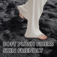 5x7 Ft Large Shag Rugs for Bedroom Living Room Decor for Men Boys, Tie Dyed Ultra Soft Fluffy Furry Area Rug for Indoor Floor, Aesthetic Carpet for Home Decor (Dark Grey) - Image 4