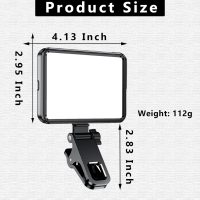 Rechargeable Soft Selfie Light for Phone, Camera, Laptop, 4-14H Battery Portable LED Light for Pictures, Phone Light Clip for Selfie, Vlog, TikTok, Makeup, Video Conference Black - Image 9