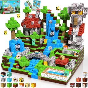 150PCS Magnetic Blocks - Magnetic Building Blocks, Magnet Cubes Toys Stacking, Build Forest World Set, STEM Montessori Sensory Toys for Kids Boys Girls Ages 3-5 6-8 Easter Birthday Gifts