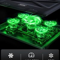 Kootek Laptop Cooling Pad, Laptop Cooler with 5 Quiet Fans for 12"-17" Computer PC Notebook Gaming Laptop Fan, Height Adjustable Laptop Cooling Stand Laptop Accessories, Green - Image 2